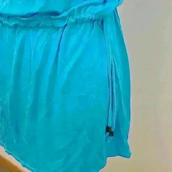 Aqua waist tie beaded beach open back tunic or dress - Picture 3 of 4